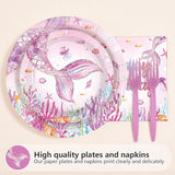 96Pcs Mermaid 5th Birthday Party Supplies Dive Into Five Party
