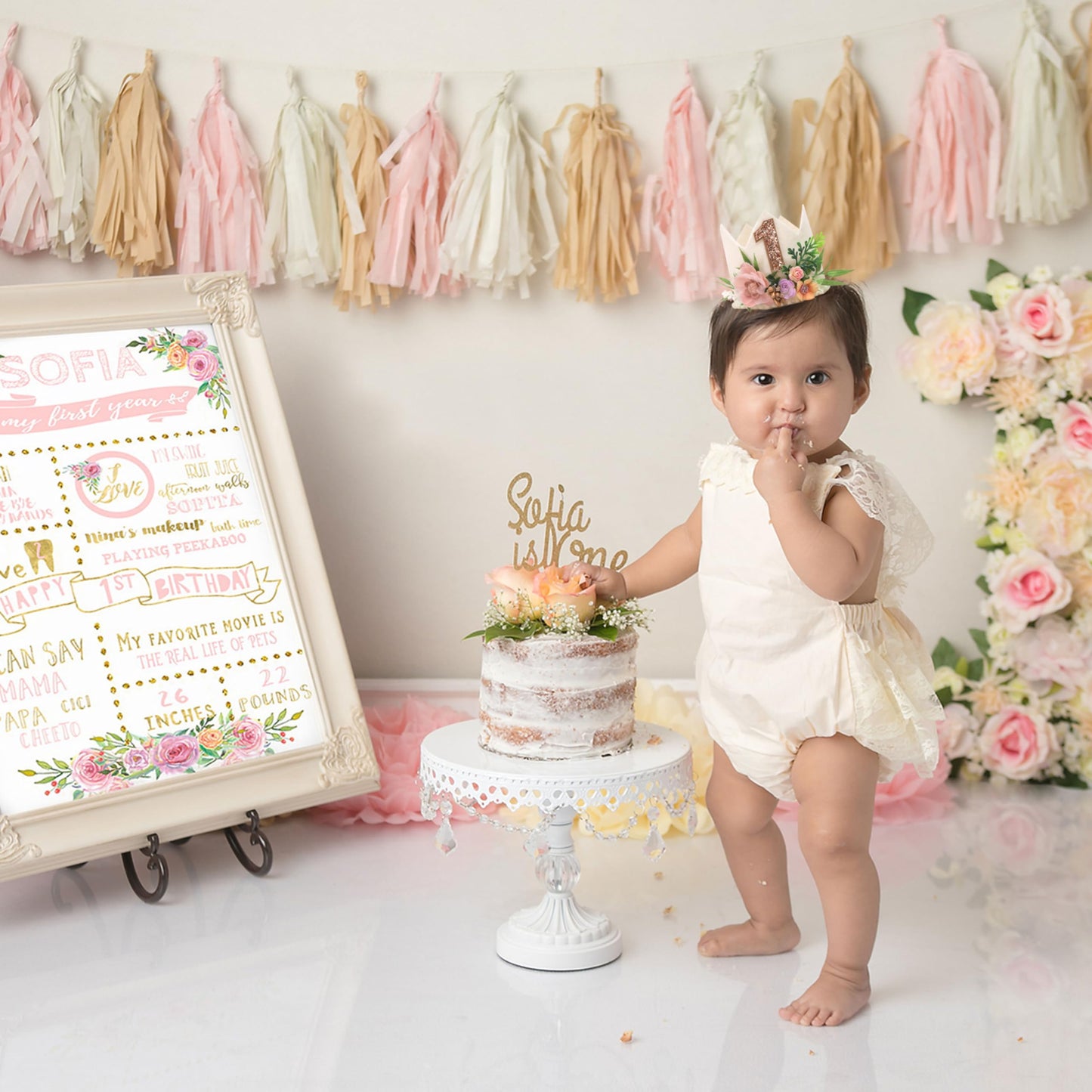 MADENG Floral Greens 1st Birthday Outfit - Bohemian Woodland Camping