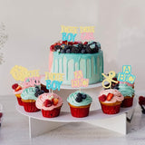 24Pcs Boy or Girl Cupcake Toppers Gender Reveal Cupcake Picks