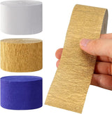 Navy-Blue White-Gold Crepe Paper Streamers - 9 Rolls Royal Blue