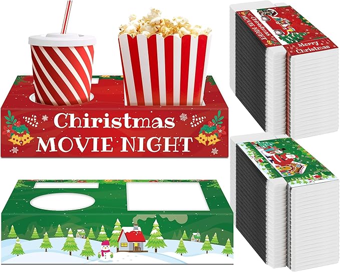 50Pcs Christmas Party Supplies Movie Night Paper Snacks
