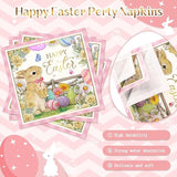 168PCS Happy Easter Party Supplies, Bunny and Eggs Paper Plates