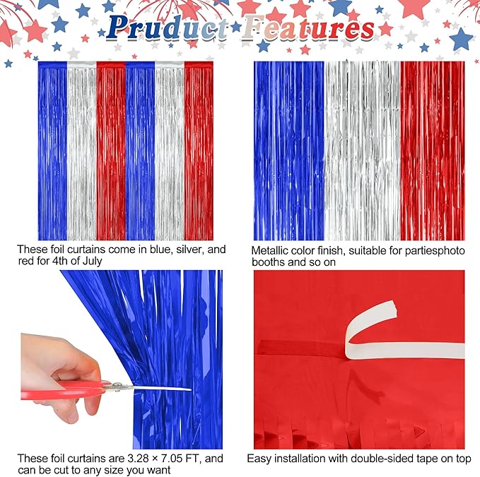 2 Pack 4th of July Decorations, 3.28 FT x 7.05 FT 250 Anniversary