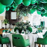 PartyWoo Pearl Dark Green Balloons 140pcs Different Sizes Pack of 18