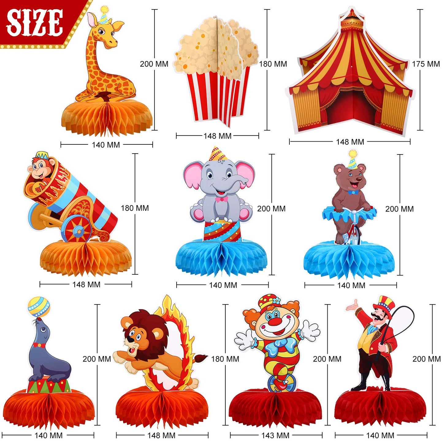 10 Pieces Carnival Party Decorations Circus Theme Party Decorations