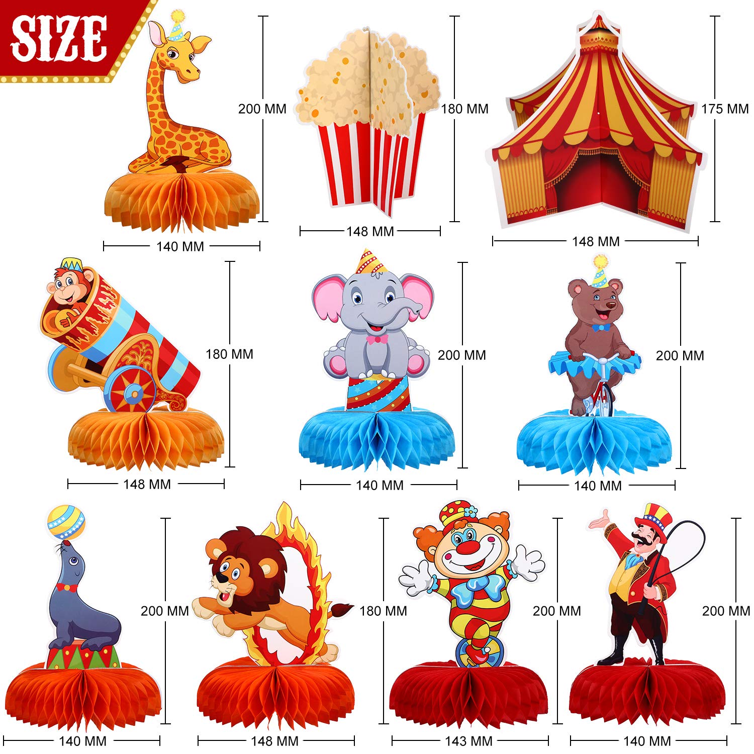10 Pieces Carnival Party Decorations Circus Theme Party Decorations