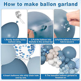 Amandir 173Pcs Dusty Blue Balloon Arch Garland Kit, Baby Light Dusty