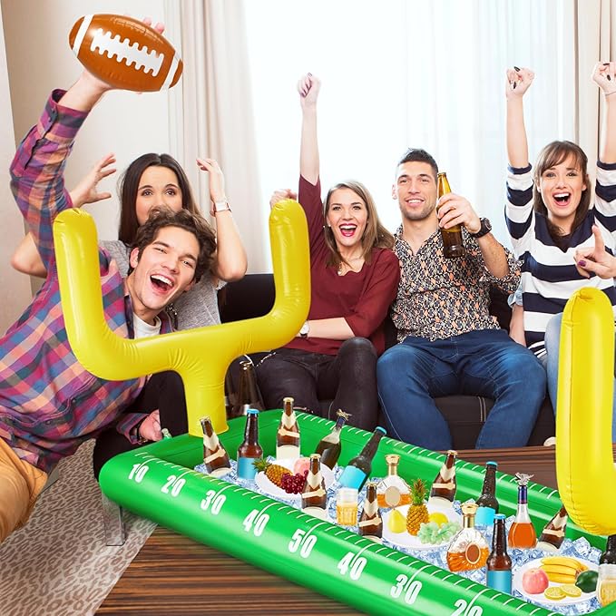 Inflatable Football Field Cooler Football Party Drink Cooler and 2