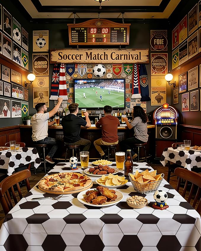 Niuara Soccer Table Cloth – 4 Pack 54" x 108" Disposable Tablecloths