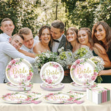 96Pcs Bridal Shower Party Decorations Floral Bride to Be Paper
