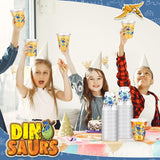 50 Pcs Dinosaur Cups 12 oz Disposable Plastic Cups Dino Tumbler for