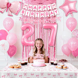 27th Pink Birthday Decorations for Women, Pink Bow Coquette Birthday