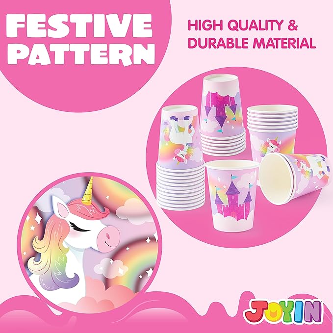 145 Pcs Unicorn Birthday Party Supplies with Unicorn Banner for