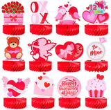 12 Pcs Valentine's Day Honeycomb Centerpieces Table Decorations with