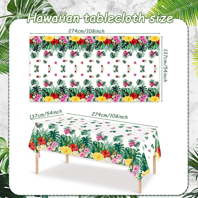 133 PCS Hawaiian Aloha Party Supplies Disposable Dinnerware Set