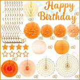 Orange Birthday Party-Decorations - 29pcs Orange Beige FAL Boho Party