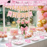 Sunnychicc 168 Pcs Pink Graduation Decorations Pink Bow Class of 2026