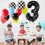 KatchOn Giant Number 3 Balloon - 40 Inch | Number 3 Race Car Balloon