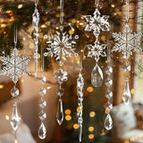 18pcs Crystal Christmas Ornaments for Tree Decorations-Hanging Acrylic