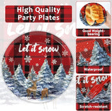 96 Pcs Christmas Party Supplies Paper Plates Napkins Christmas