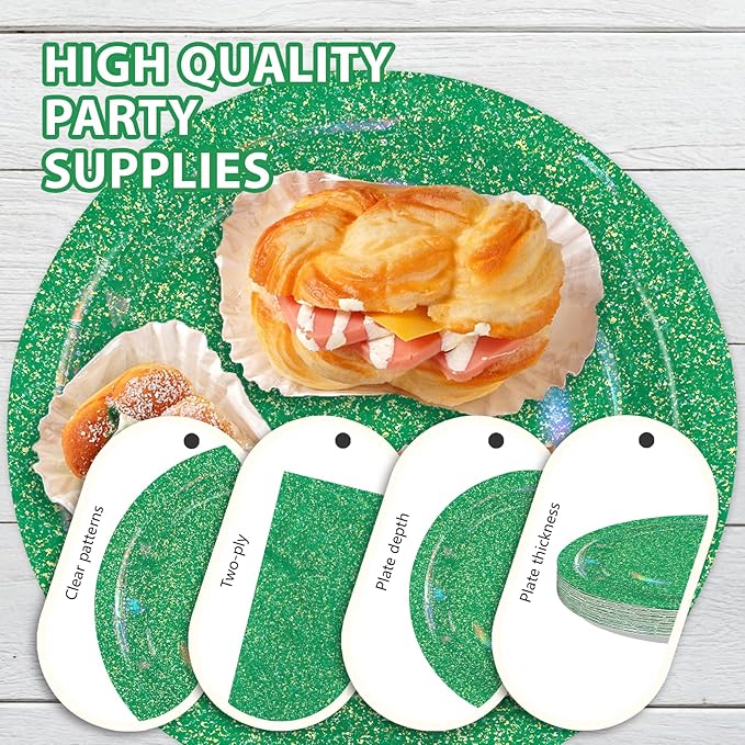 96 Pcs St Patrick's Day Party Supplies 350 GSM Spring Iridescent