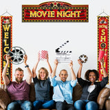 3 Pcs Movie Night Porch Banner Decorations Movie Theme Party Hanging