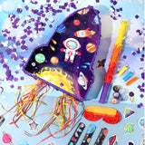 90 Pcs 16 x 12 x 3 Rocket Ship Piñata with Blindfold Piñata