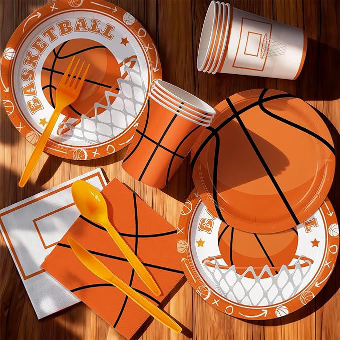 168PCS Basketball Party Supplies for Teenagers Sports Themed