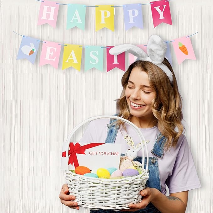 BRAVESHINE Party Streamers Backdrop - 2 Pack 3.2x8.2ft Pastel White
