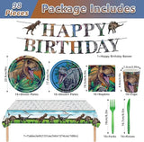 98PCS Dinosaur Birthday Party Supplies Dinosaur Party Tableware Set