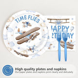 96Pcs Time Flies 1st Birthday Party Decorations Airplane 1st