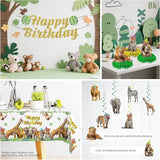 201pcs Safari Birthday Decorations Tableware Set 25 Serves Safari