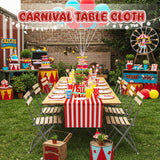 HunnmingRe 1 Pack Circus Halloween Decorations 32 Inch x 16 ft Red and
