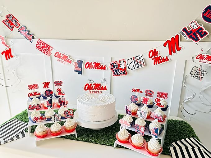 Ole Miss Party Supplies for Football, Birthday Gift, Graduation Party