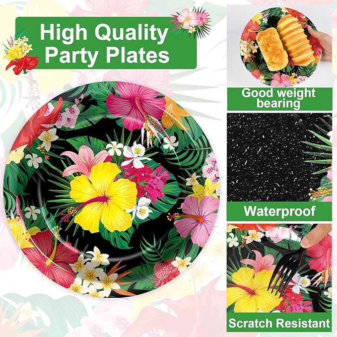 100Pcs Hawaiian Luau Party Decoration Tropical Aloha Disposable
