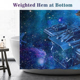 Aimego Extra Long Shower Curtain - Funny Cute Cool Cat on Fantasy