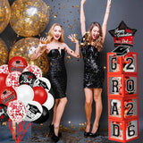 Graduation Decorations Class of 2026 - Red and Black Graduation