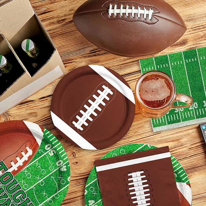 Football Party Supplies Kit Serve 50 Includes Touchdown Dinner