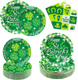 St Patrick's Day Paper Plates and Napkins Tableware Set Serves 60