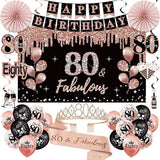 80th Birthday Decorations for Women 33pcs 80th Birthday Crown and
