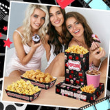 72 Pcs Movie Night Supplies Paper Movie Snack Trays Set Include 24