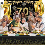 70th Birthday Decorations Men Women with 70th Birthday Banner Black