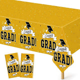 2 PCS 2026 Graduation Table Decorations, 108" X 54" Yellow Plastic