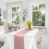 12 Pack Disposable Plastic Tablecloths and Satin Table Runner Set