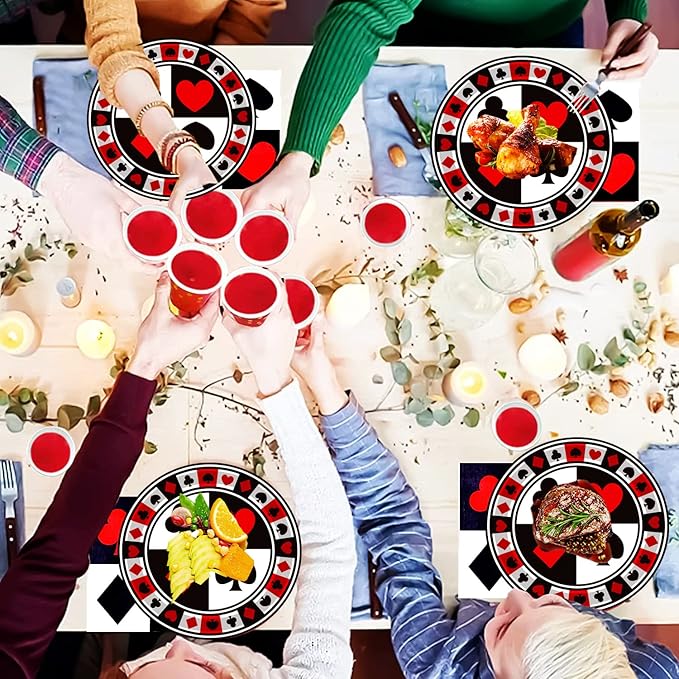 150Pcs Casino Poker Party Supplies 9 & 7 Poker Paper Plates &