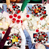 150Pcs Casino Poker Party Supplies 9 & 7 Poker Paper Plates &