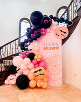 Halloween Balloon Arch Pink Black Orange Balloons Garland 3D Bat