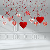 31 Pcs Valentines Day Swirl String Cutout Decoration Kit with Banner