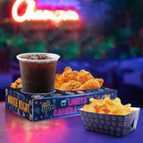 48Pcs Neon Glow Party Supplies Movie Night Paper Snack Trays Glow