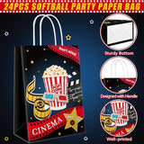 24 Pieces Movie Night Party Bags with Handle Now Showing Movie